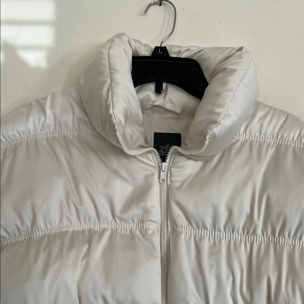 Wild Fable Cream Quilted Vest with High Collar - Picture 3 of 8